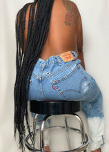 Load image into Gallery viewer, This product is an upcycled denim featuring hand distressed and hand dipped detailing. Can be styled to be over-sized or fitting, depending on the muse.