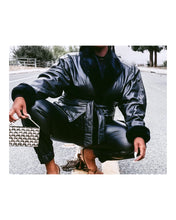 Load image into Gallery viewer, Luxe Leather- Faux Fur Lined Leather Aviator Coat
