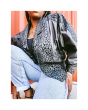 Load image into Gallery viewer, Luxe Leather- Vintage Leopard Detail Bomber
